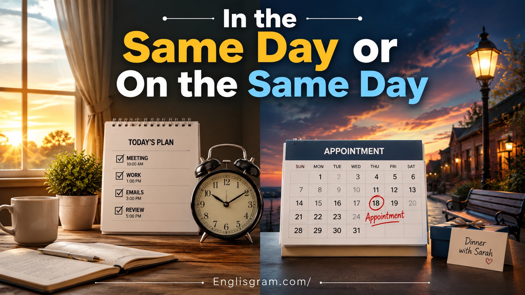 In the Same Day or On the Same Day