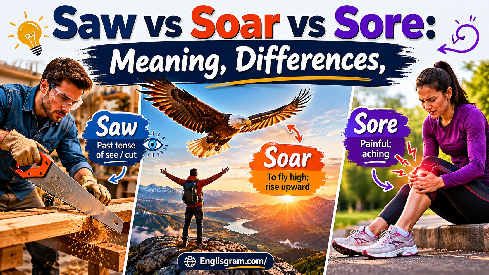 Saw vs Soar vs Sore: Meaning, Differences,