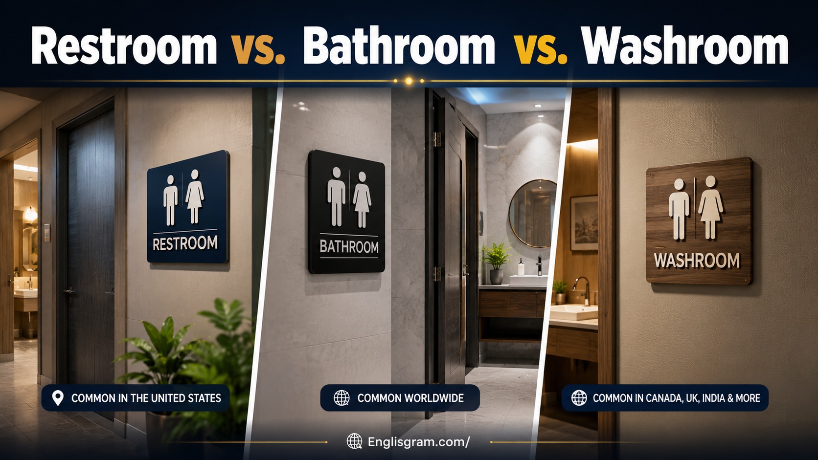 Restroom vs. Bathroom vs. Washroom
